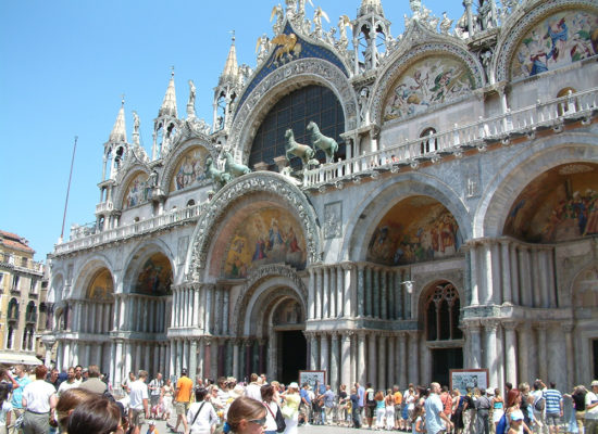 With Relaxing Venice tour you will see the Basilica of St Mark, which appears on this picture seen from the Square of Saint Mark
