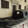 An old gondola from the 17th century with the Felze