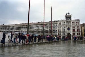 Venice Saint Mark Square flooded 